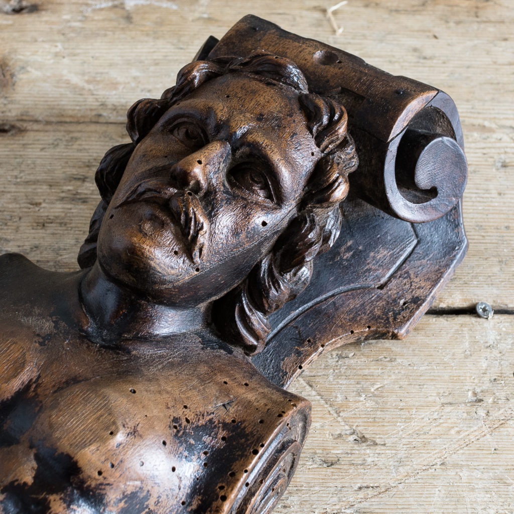 Pair of eighteenth century walnut figural terms,-130715