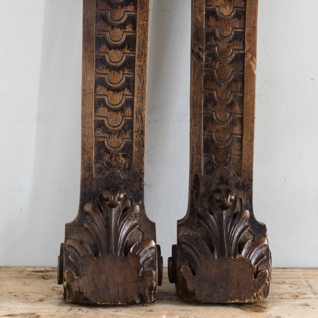 Pair of eighteenth century walnut figural terms,-130707