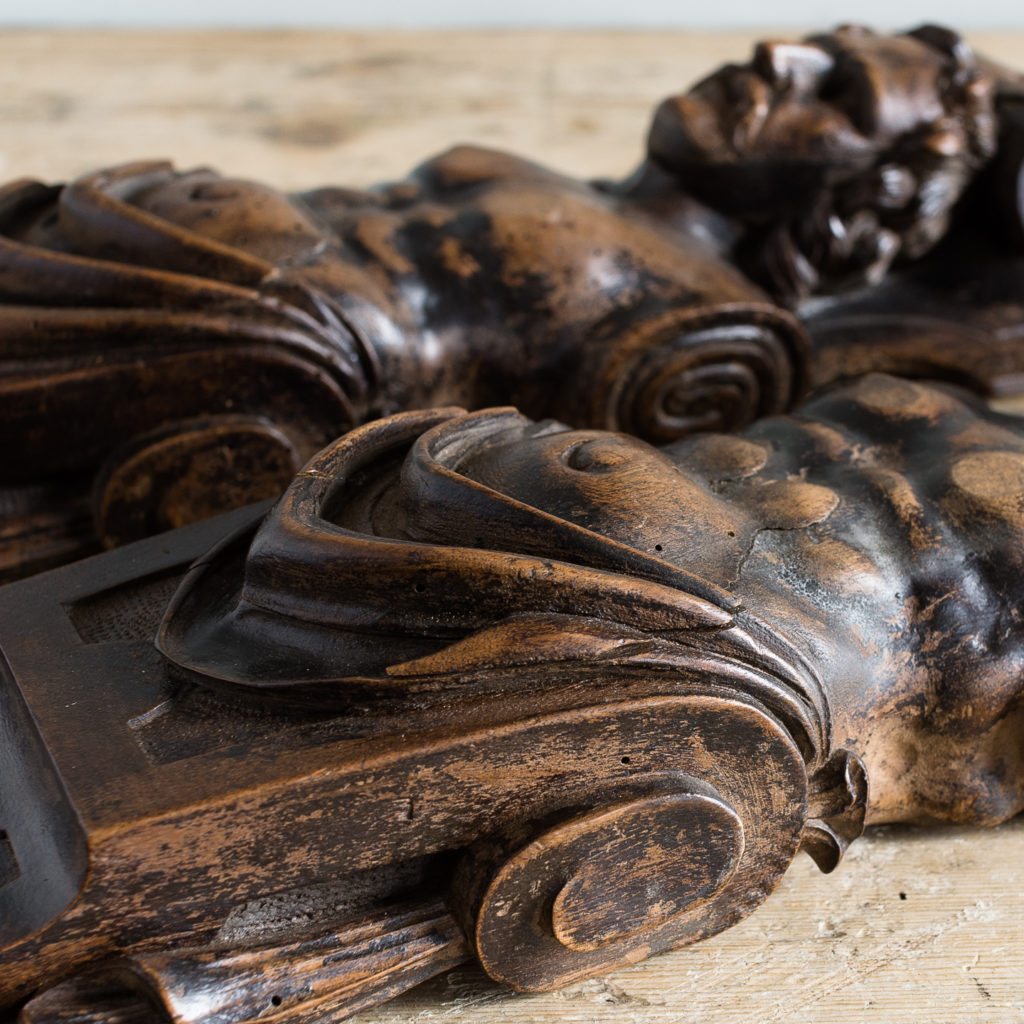 Pair of eighteenth century walnut figural terms,-130710