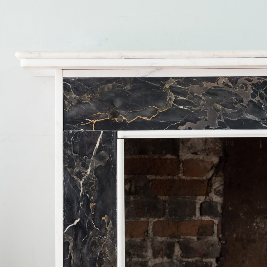 Portoro and Carrara marble chimneypiece,-130671