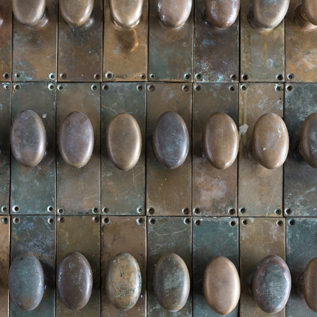 Early twentieth century brass door knobs,