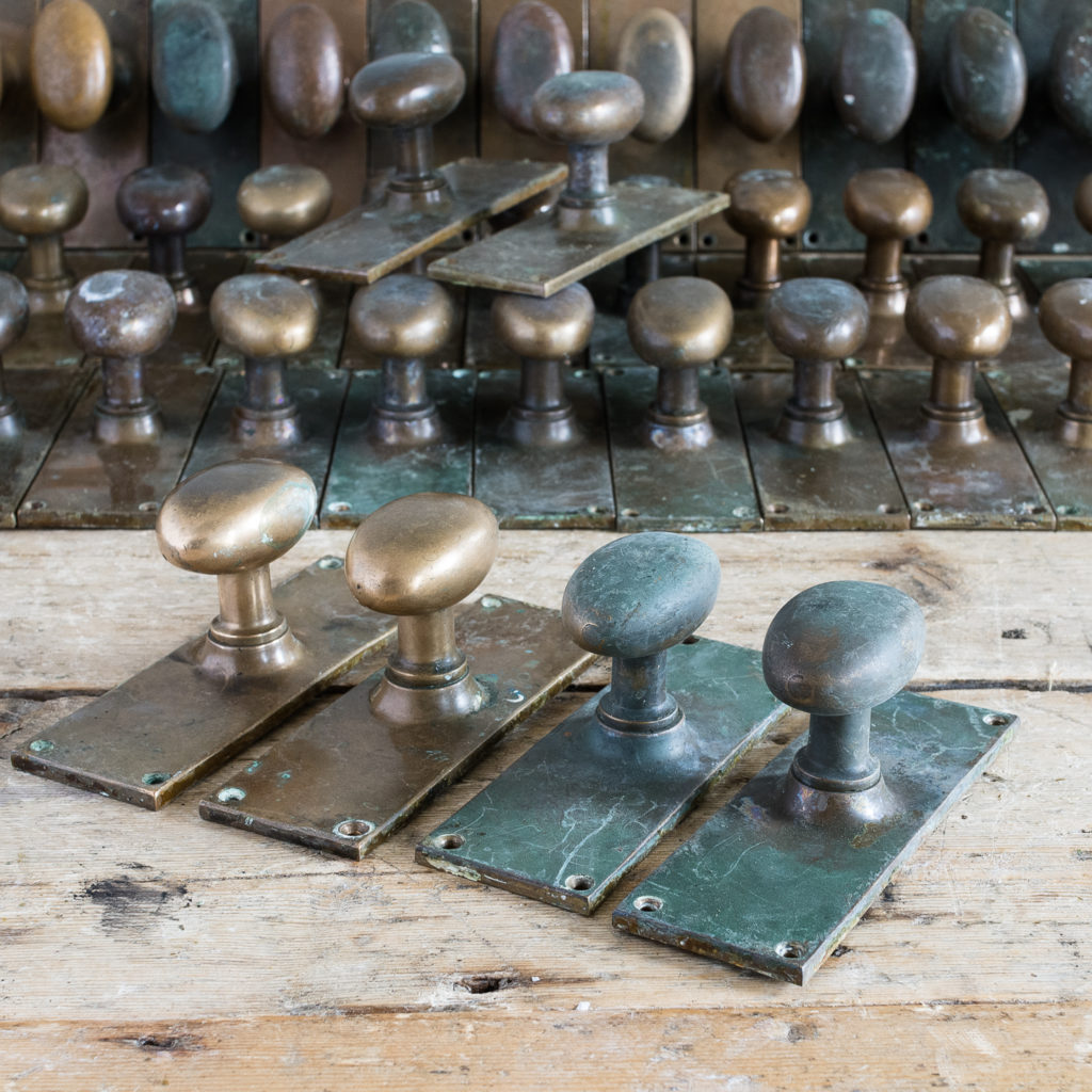 Early twentieth century brass door knobs,