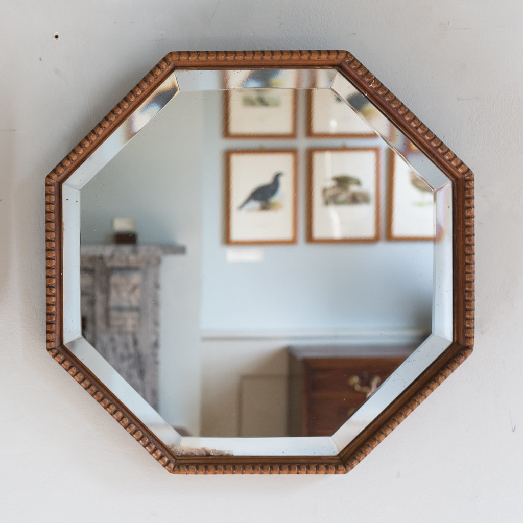 Pair of 1920s octagonal mirrors,