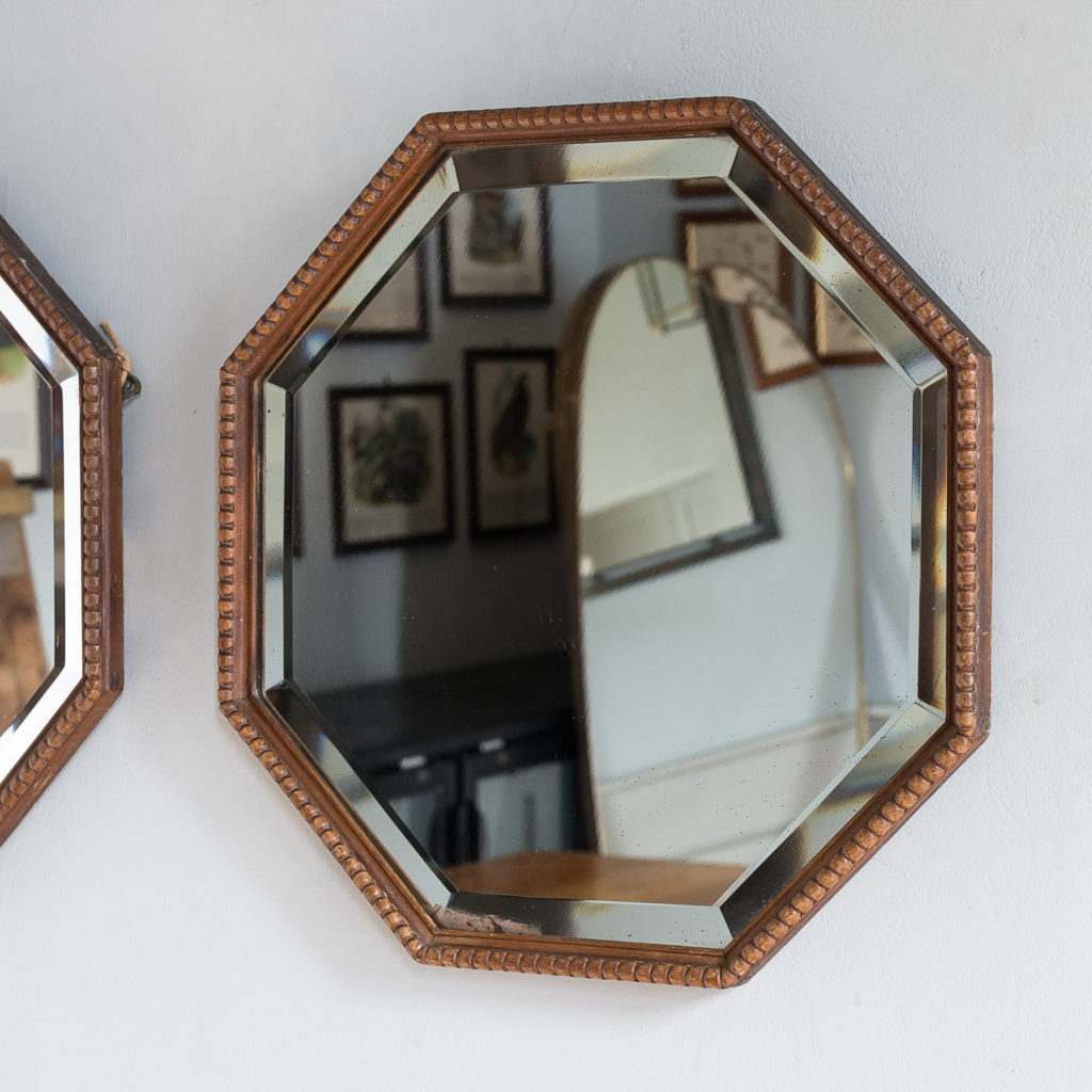 Pair of 1920s octagonal mirrors, -131870