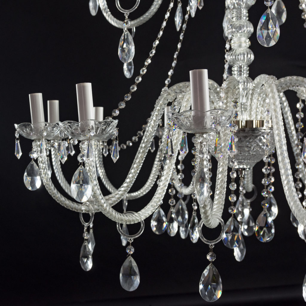 Large eighteenth light moulded glass chandelier,-131742