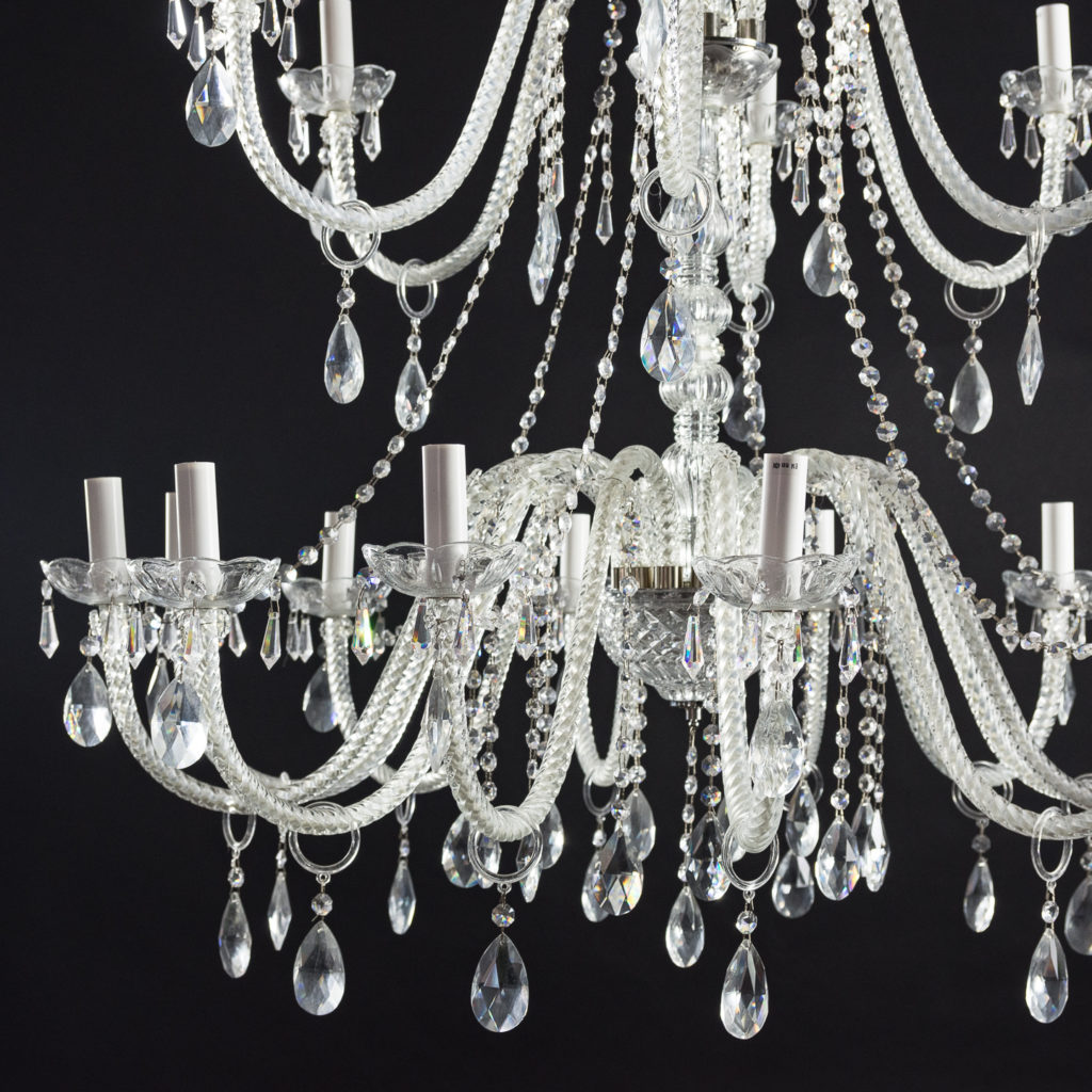 Large eighteenth light moulded glass chandelier,-131743