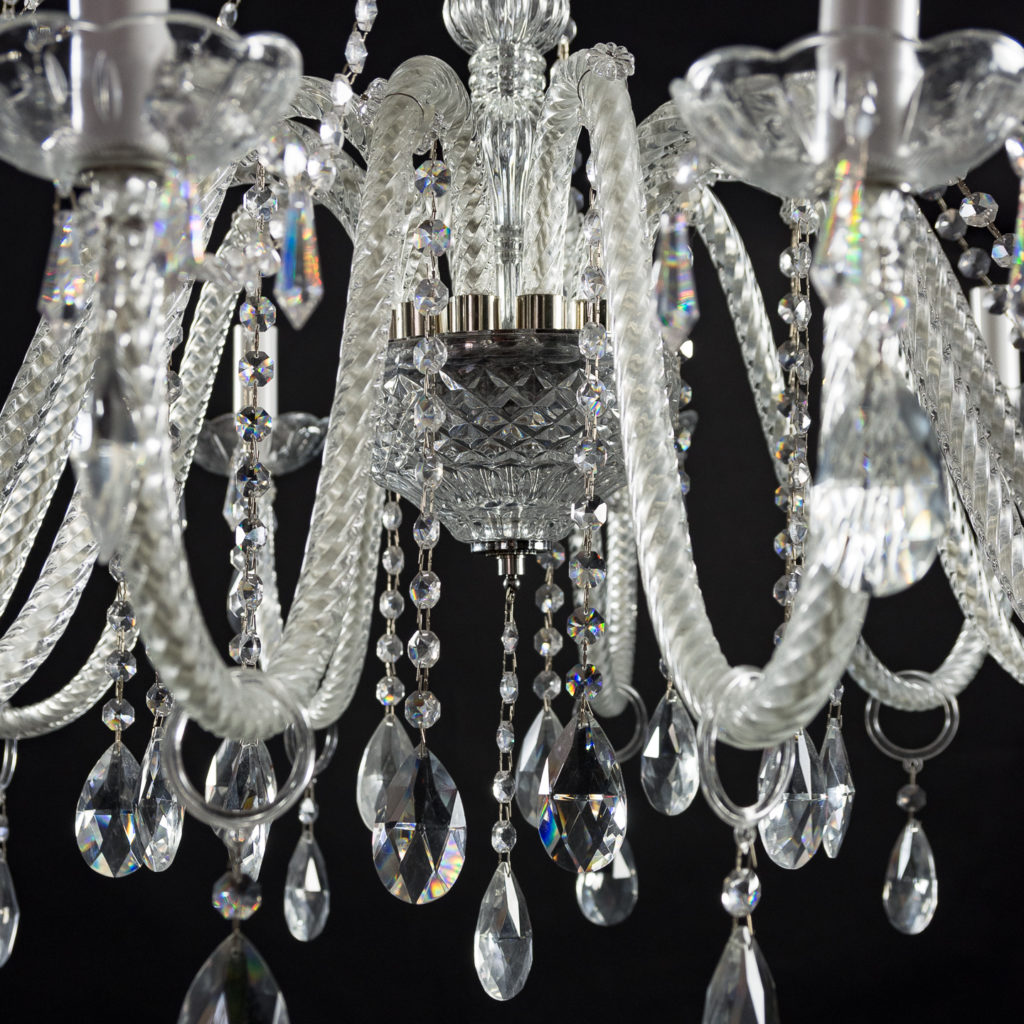 Large eighteenth light moulded glass chandelier,-131744