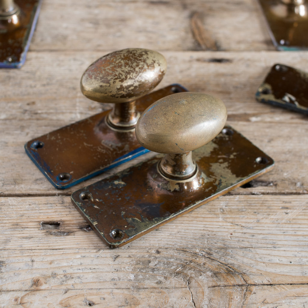 Early twentieth century brass door knobs,