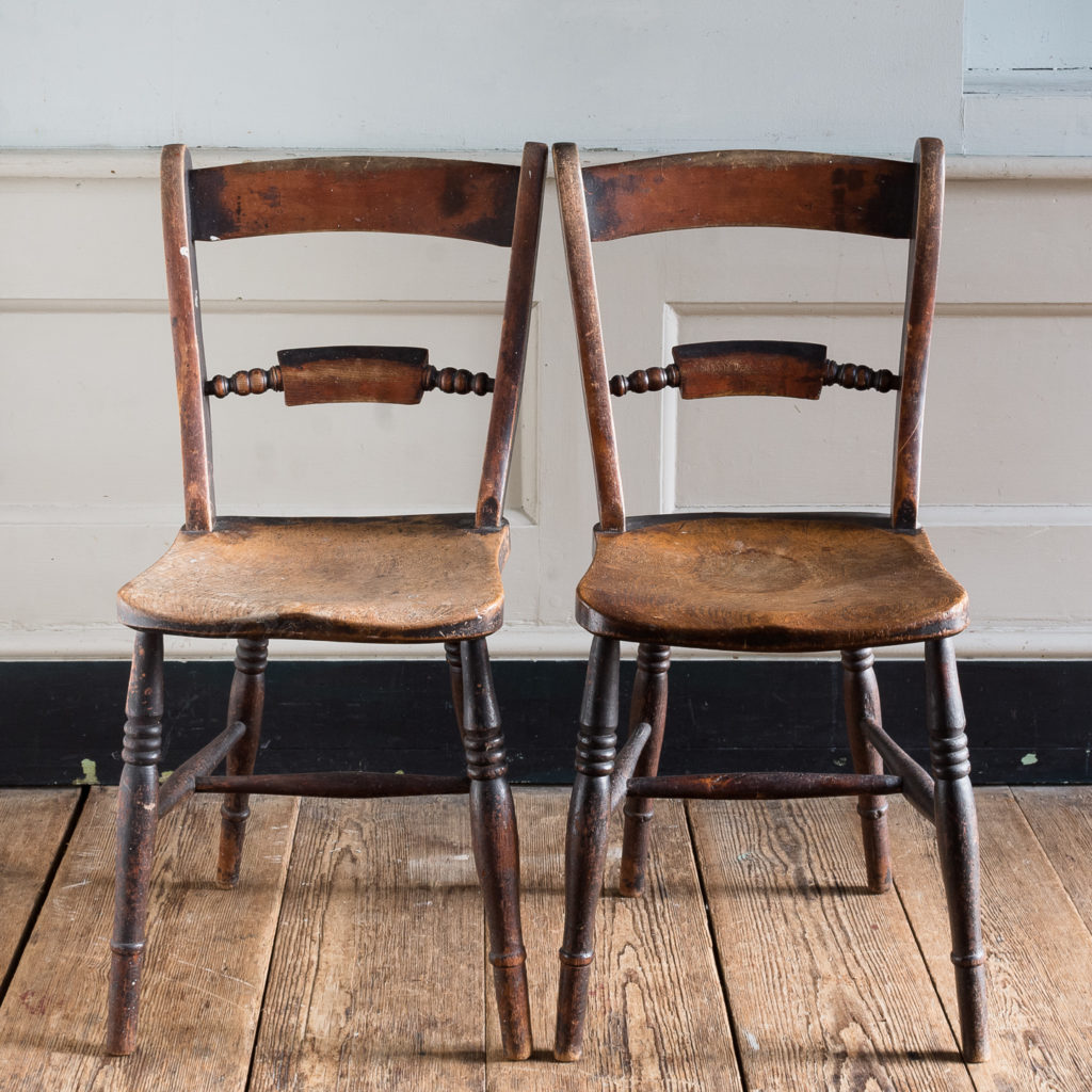 Pair of mid-nineteenth century Thames Valley Windsor chairs,-131996