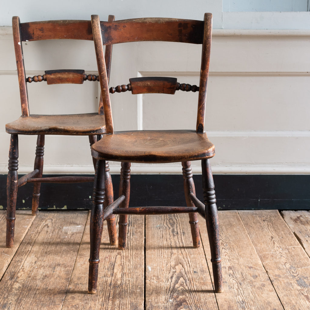 Pair of mid-nineteenth century Thames Valley Windsor chairs,