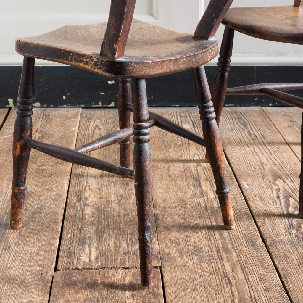 Pair of mid-nineteenth century Thames Valley Windsor chairs,-131995