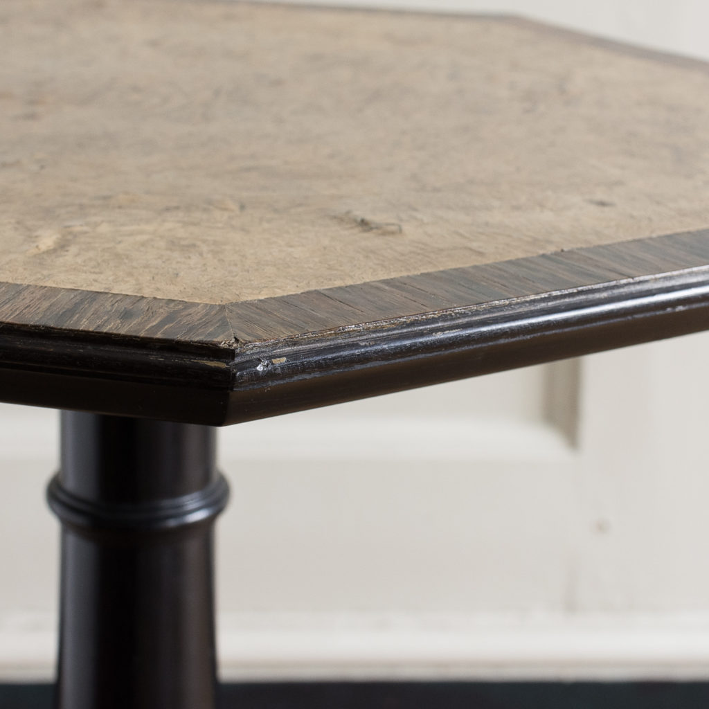 Regency style pollard oak, ebony and rosewood occasional table,-132344