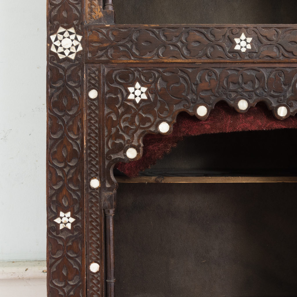 Set of Middle-Eastern teak and mother of pearl inlaid shelves,-132370