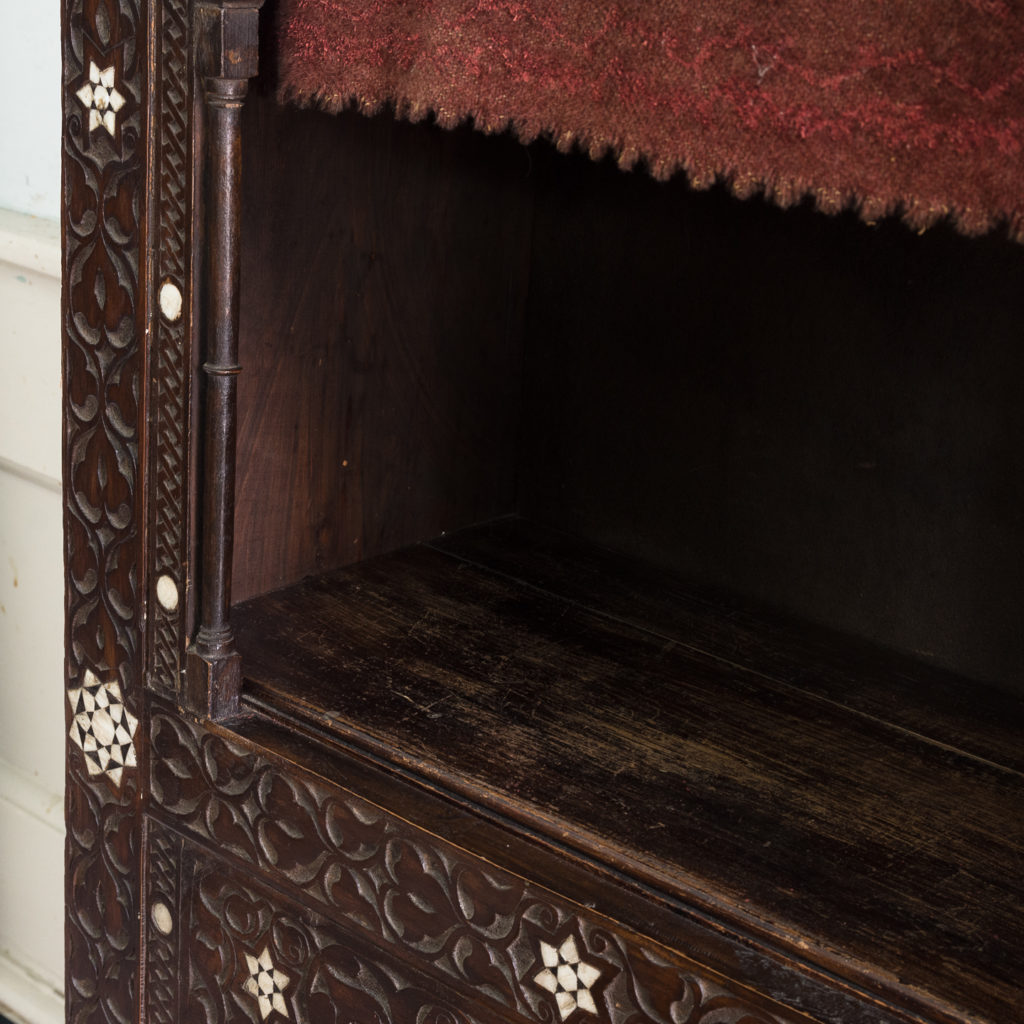 Set of Middle-Eastern teak and mother of pearl inlaid shelves,-132371