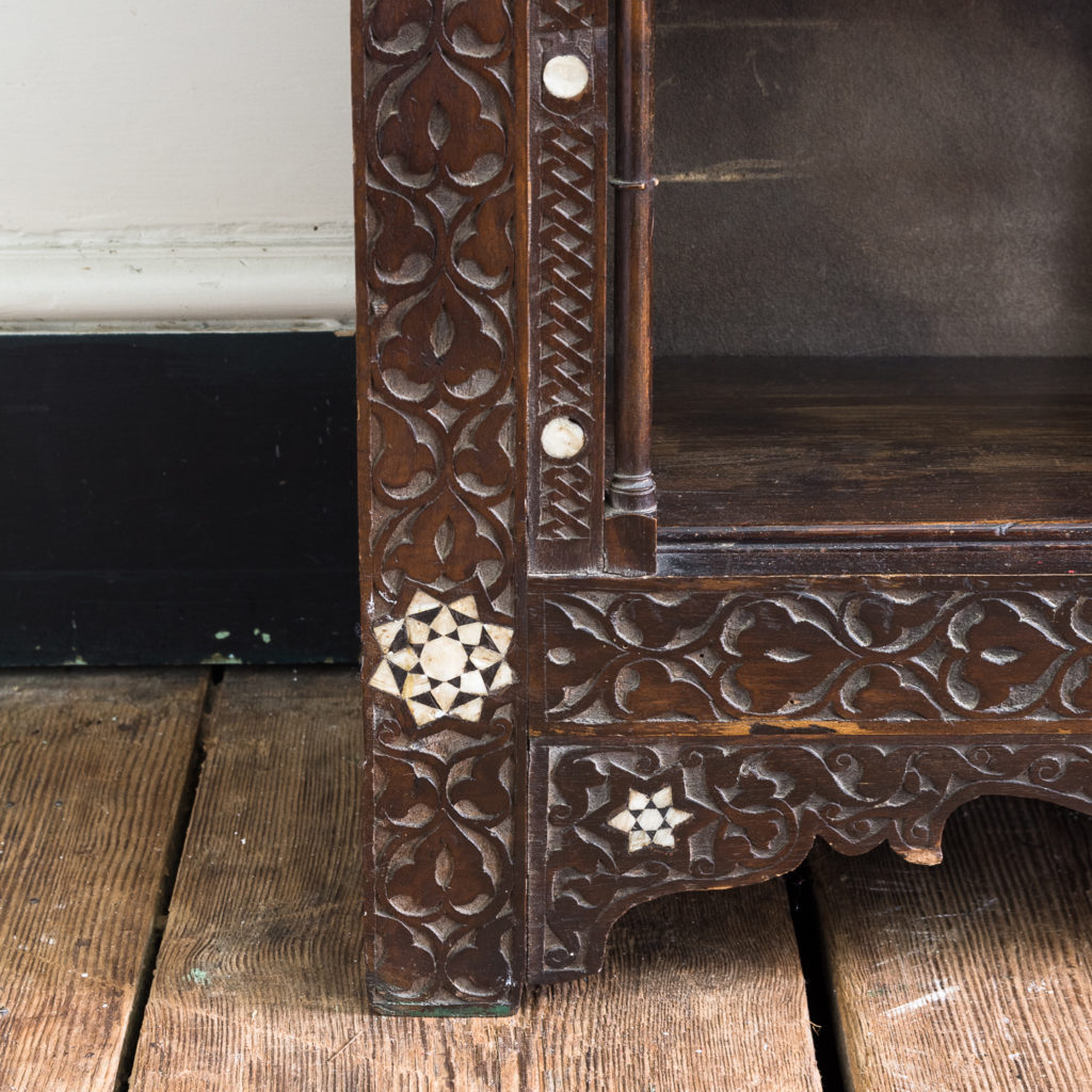 Set of Middle-Eastern teak and mother of pearl inlaid shelves,-132372