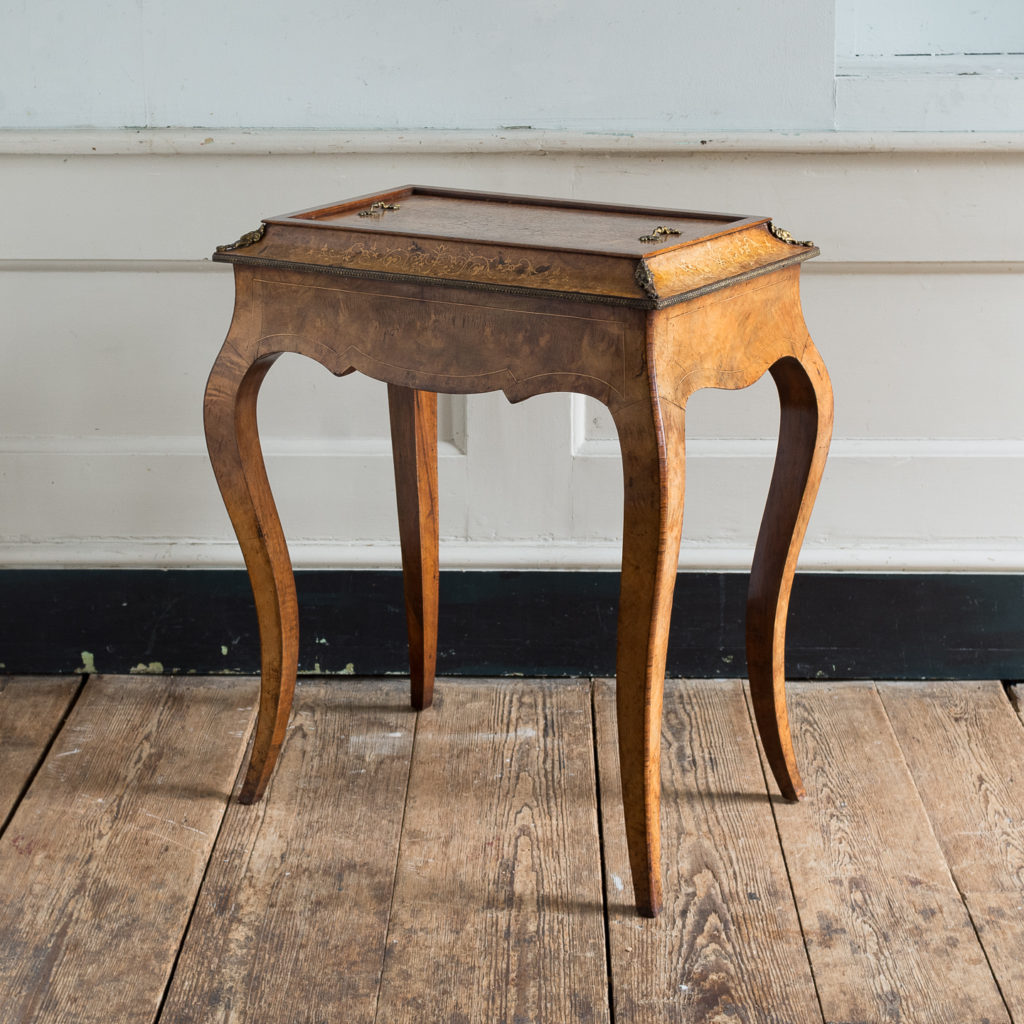 Victorian burr walnut jardinière table,