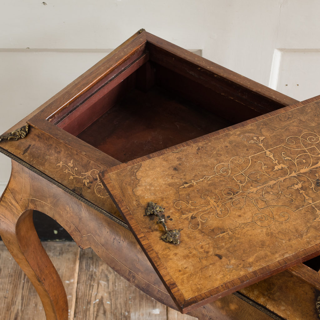 Victorian burr walnut work table,-132162