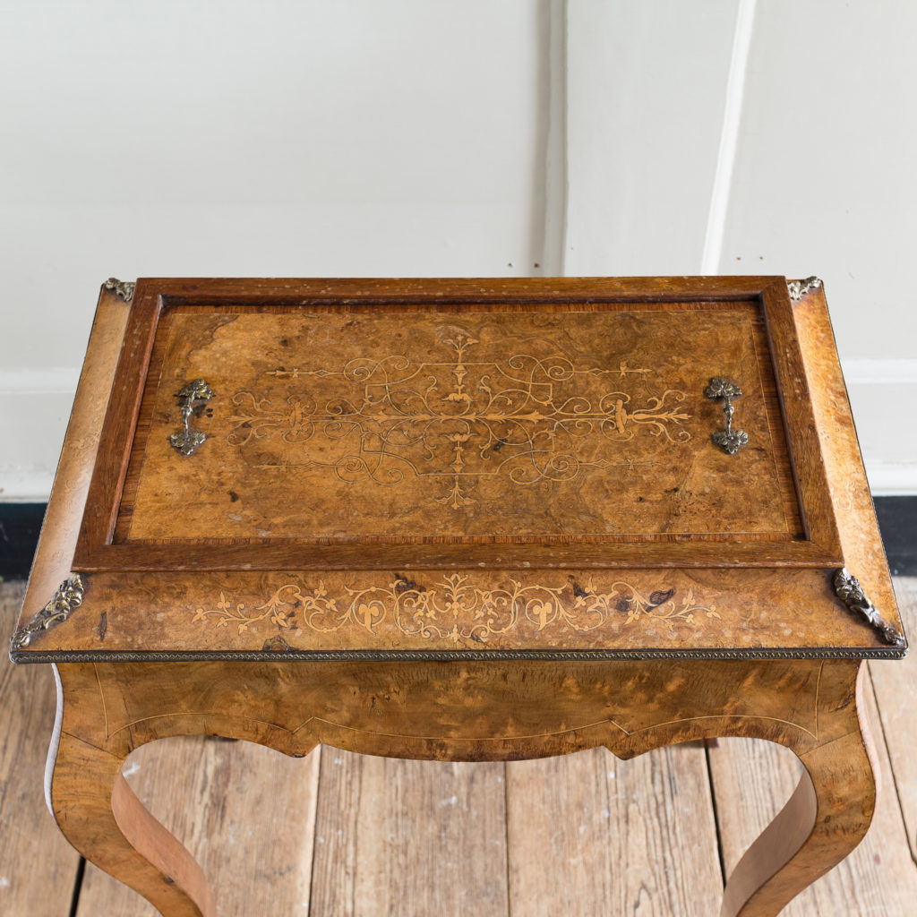 Victorian burr walnut jardinière table,