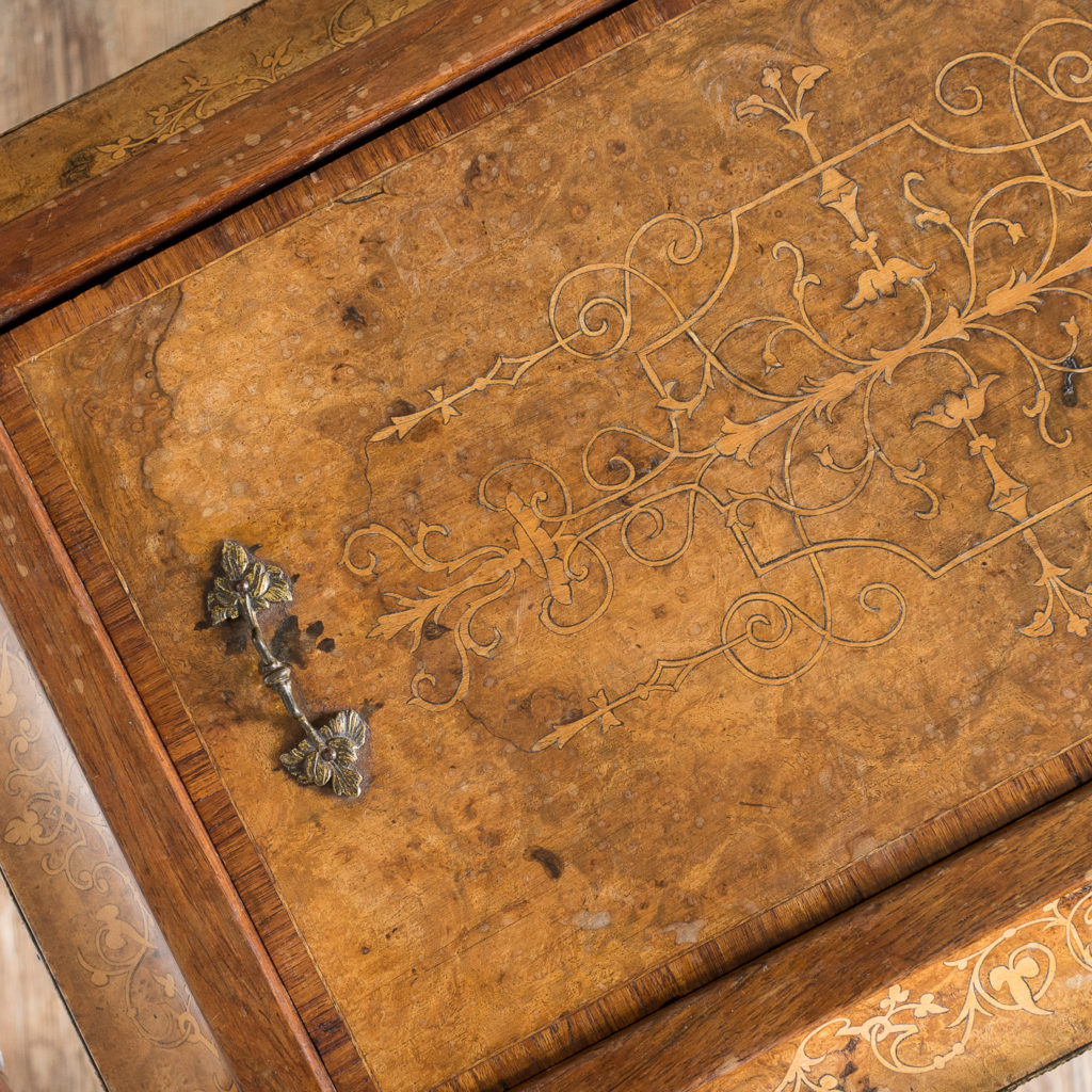 Victorian burr walnut work table,-132164