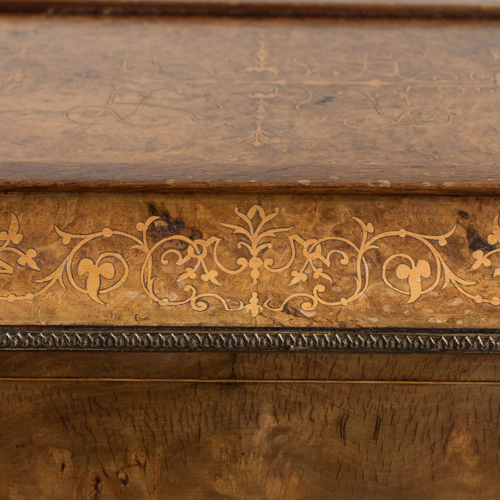 Victorian burr walnut work table,-132156