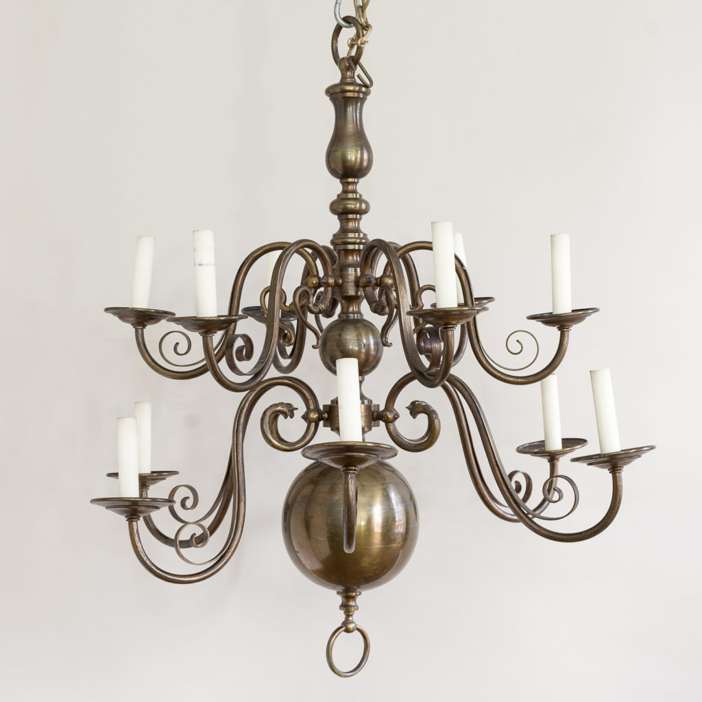 Twelve light Flemish style chandelier,-132922