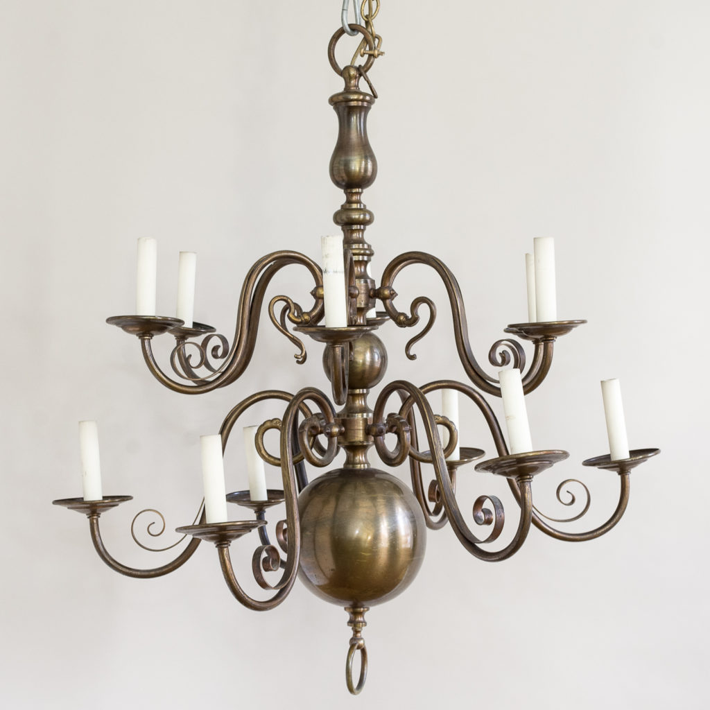Twelve light Flemish style chandelier,-0