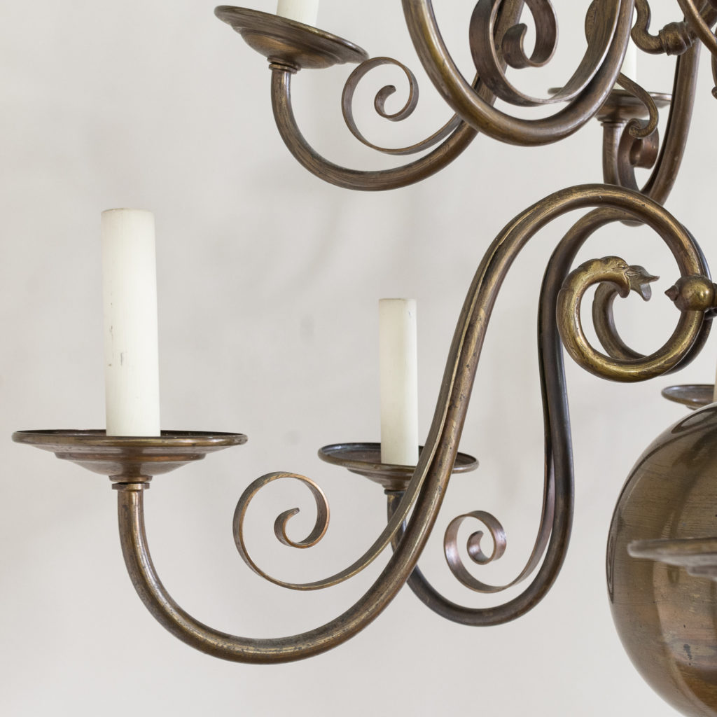 Twelve light Flemish style chandelier,-132925