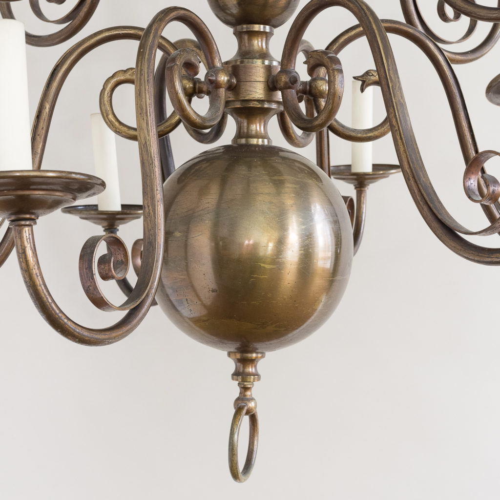 Twelve light Flemish style chandelier,-132926