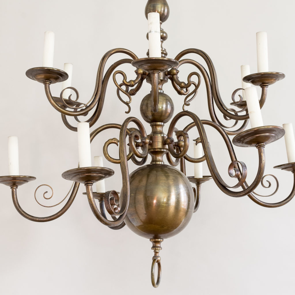 Twelve light Flemish style chandelier,-132928