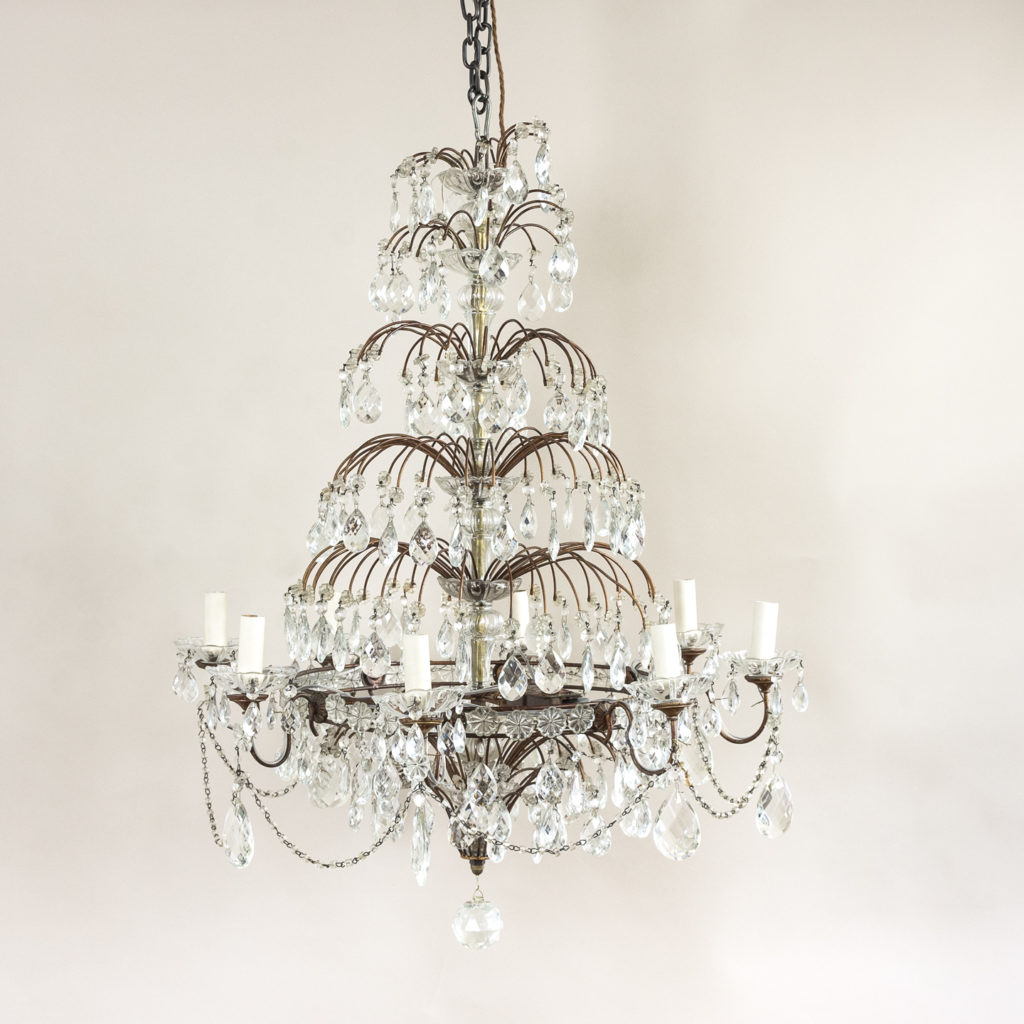 Early twentieth century Continental moulded glass chandelier,-0