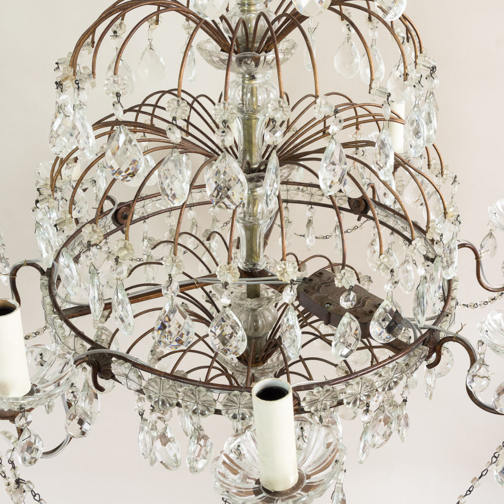 Early twentieth century Continental moulded glass chandelier,-132852