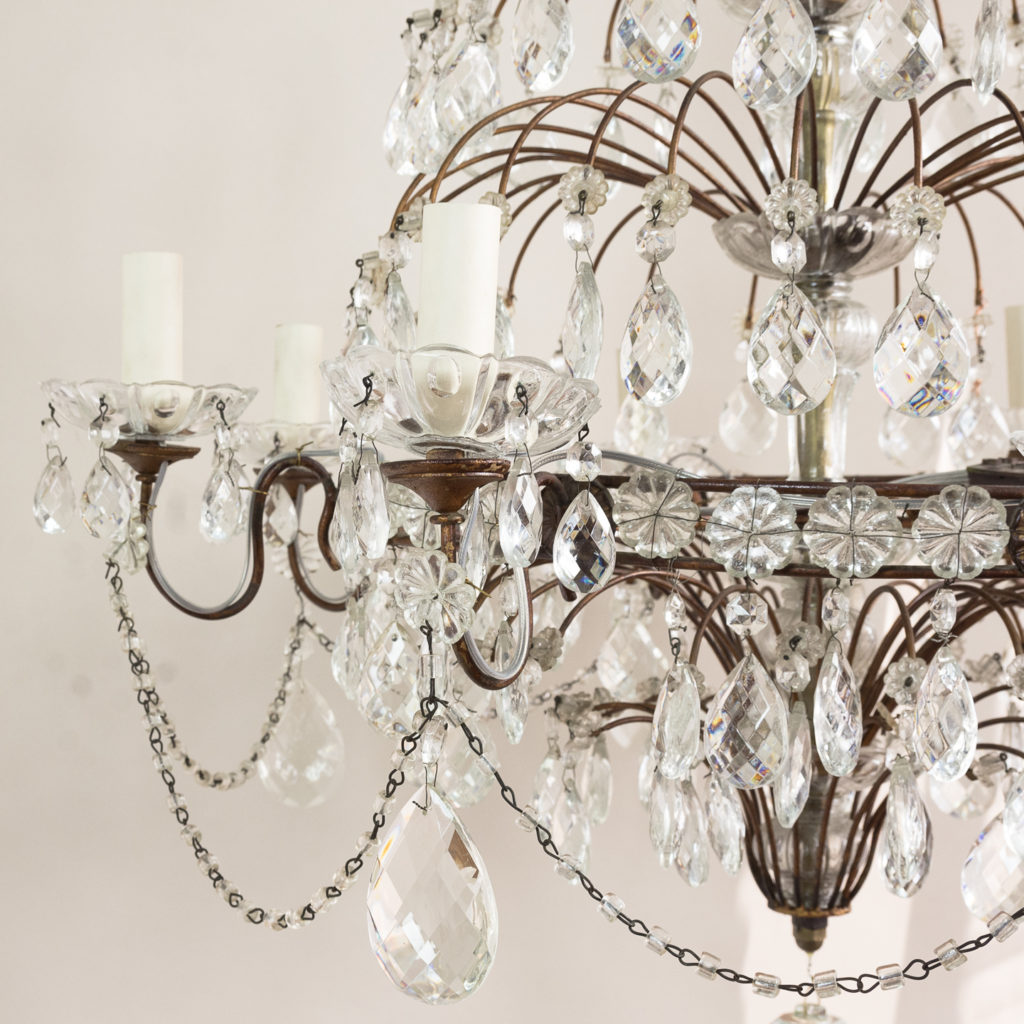 Early twentieth century Continental moulded glass chandelier,-132851