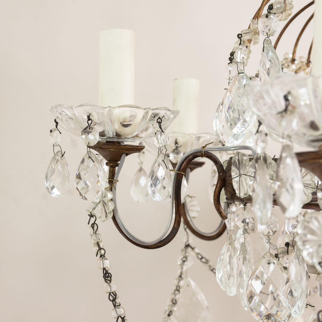 Early twentieth century Continental moulded glass chandelier,-132850