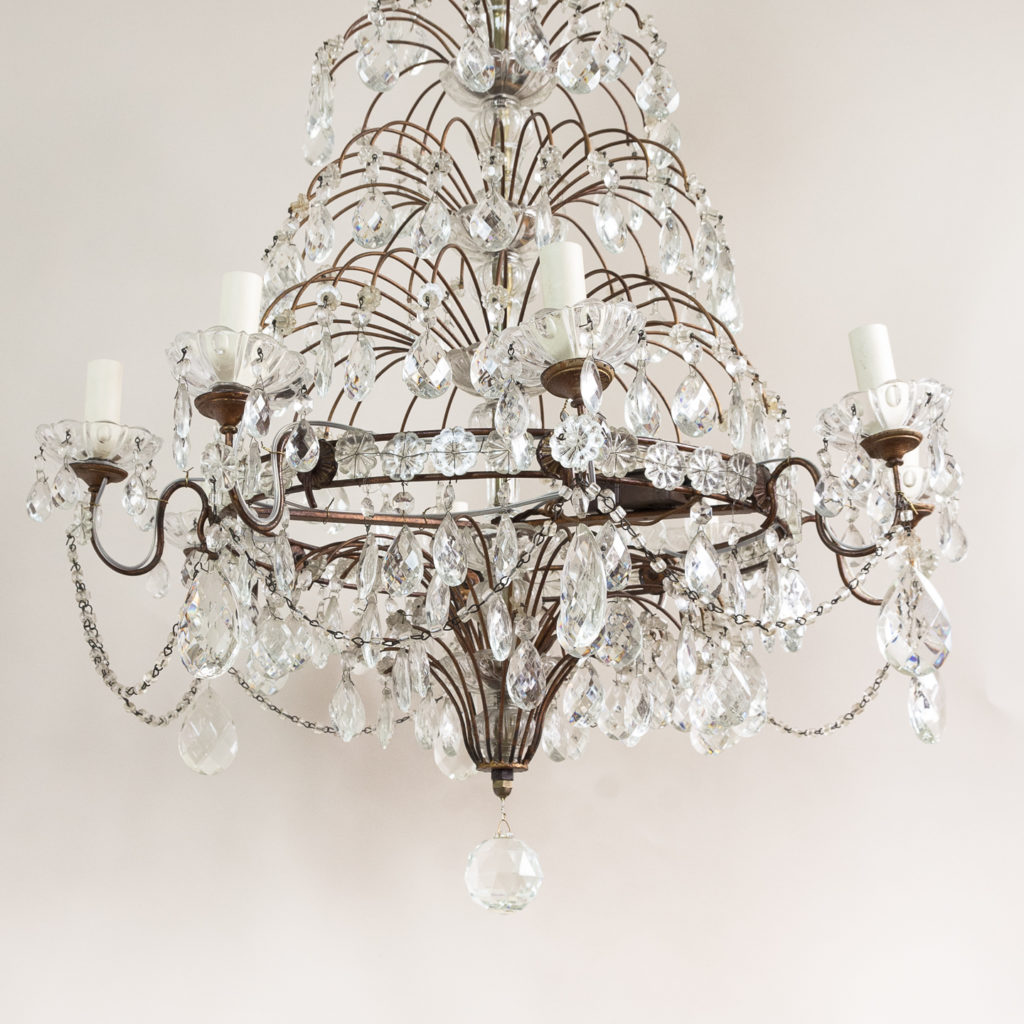 Early twentieth century Continental moulded glass chandelier,-132856