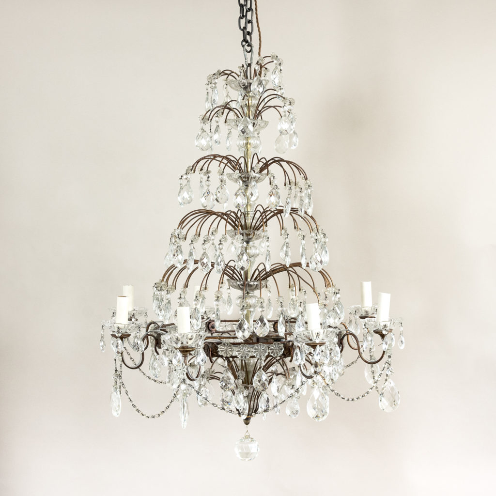 Early twentieth century Continental moulded glass chandelier,-132842