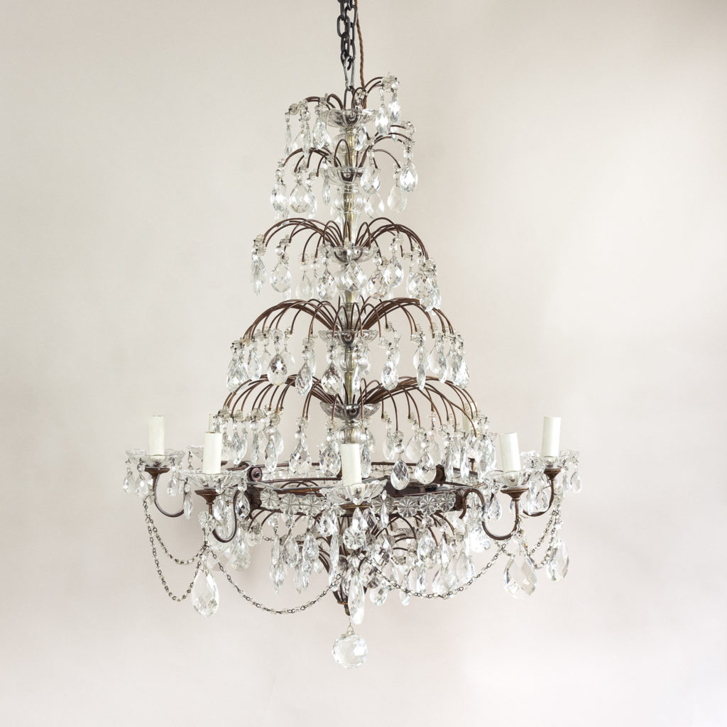 Early twentieth century Continental moulded glass chandelier,-132843