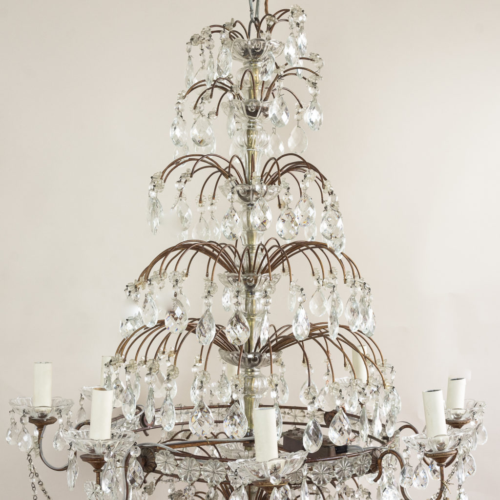 Early twentieth century Continental moulded glass chandelier,-132845