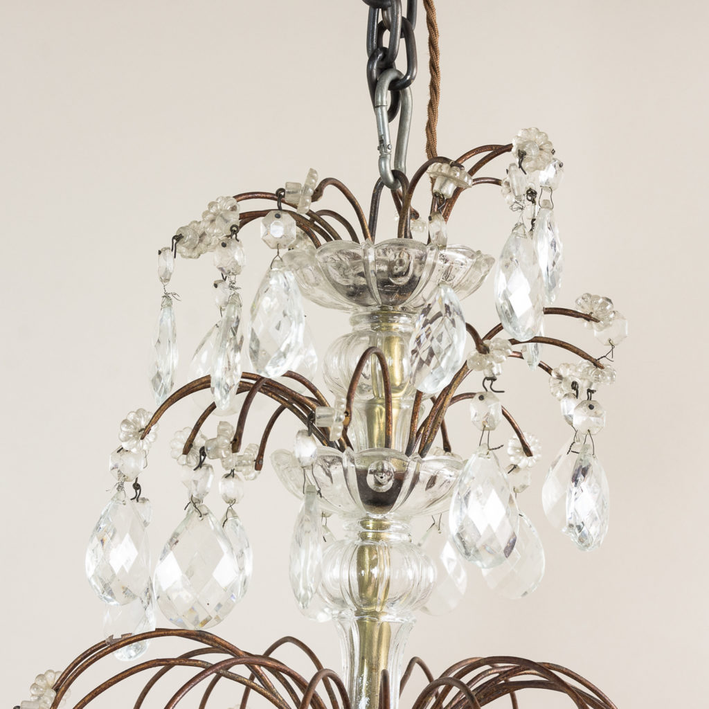 Early twentieth century Continental moulded glass chandelier,-132844