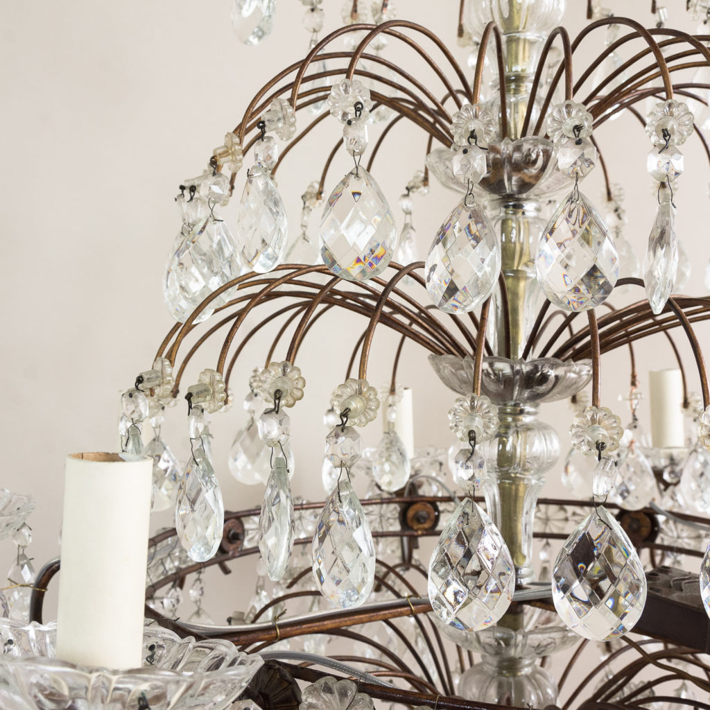 Early twentieth century Continental moulded glass chandelier,-132847