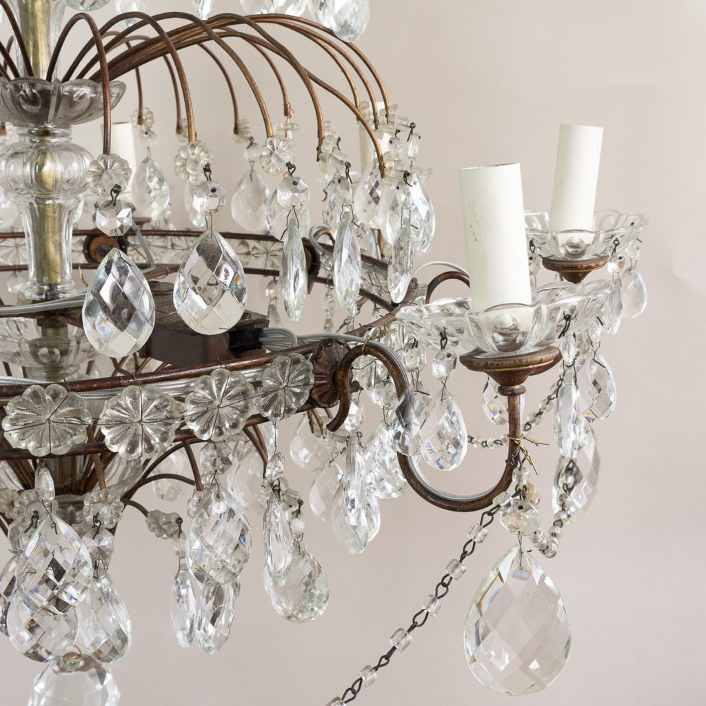 Early twentieth century Continental moulded glass chandelier,-132848