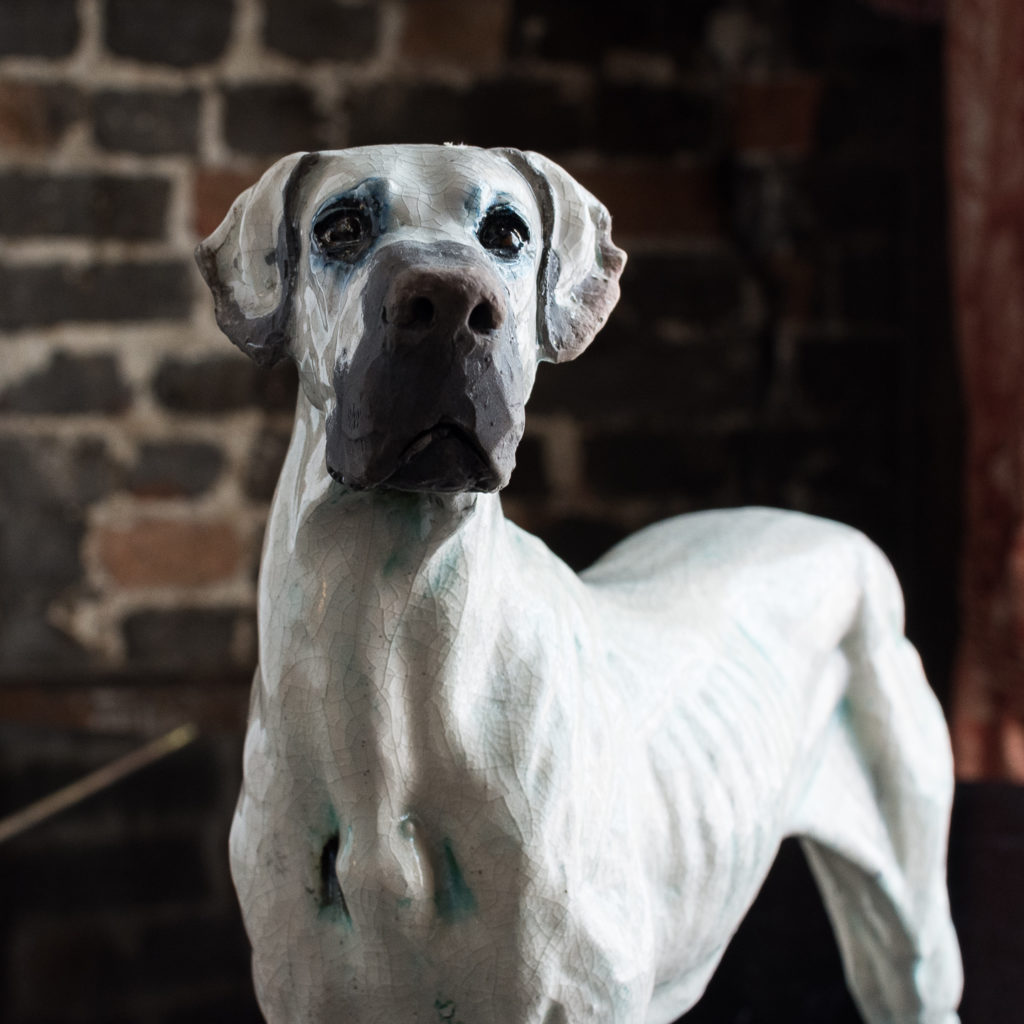 Studio pottery Great Dane,