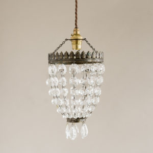 Small cut glass bag chandelier,