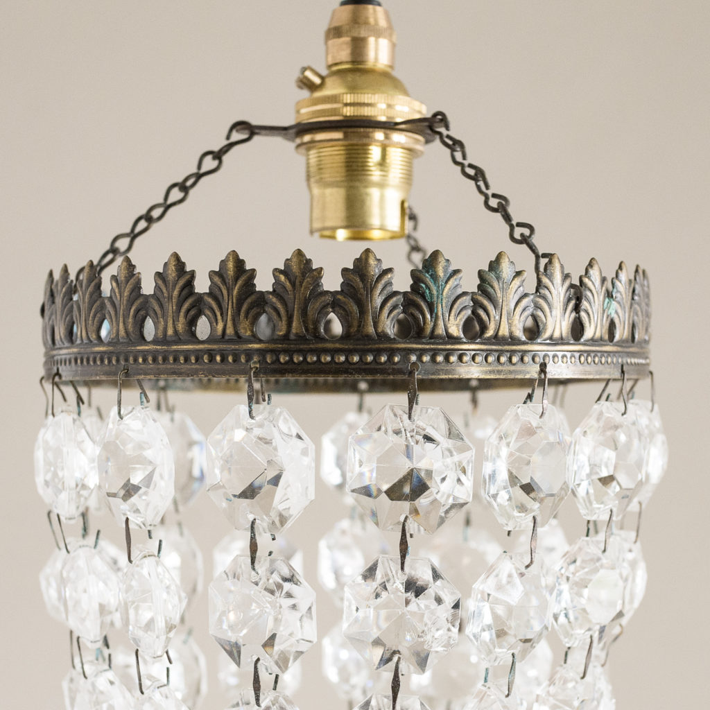 Small cut glass bag chandelier,-132432