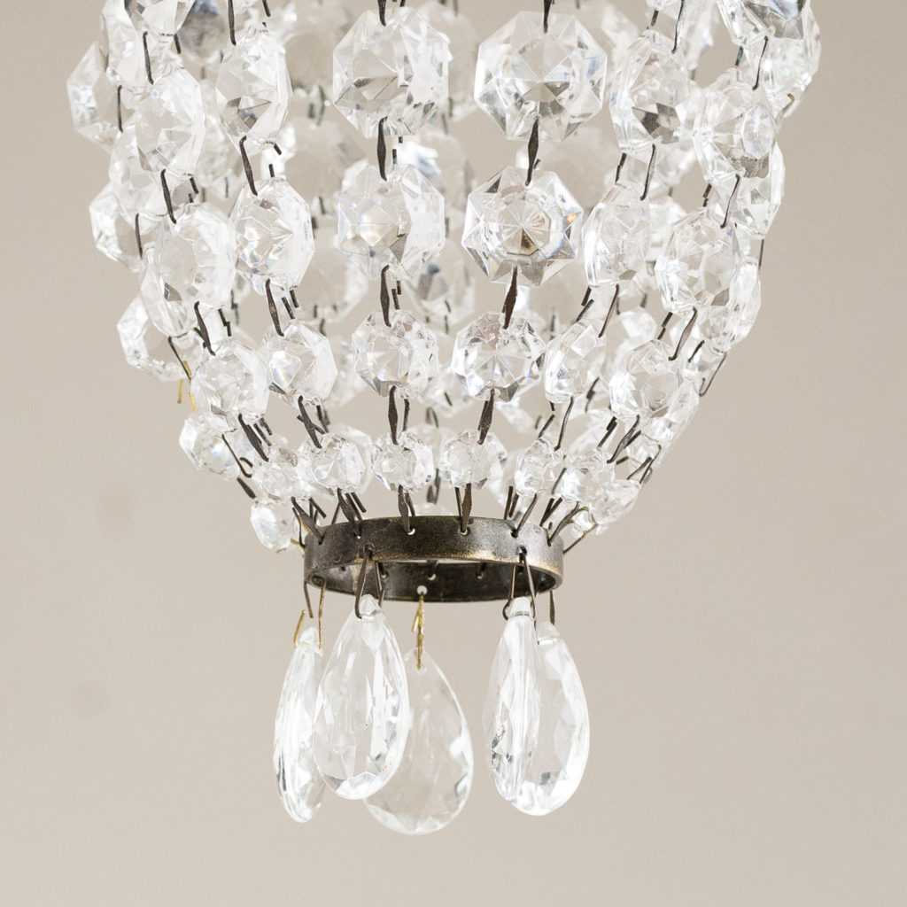 Small cut glass bag chandelier,-132431