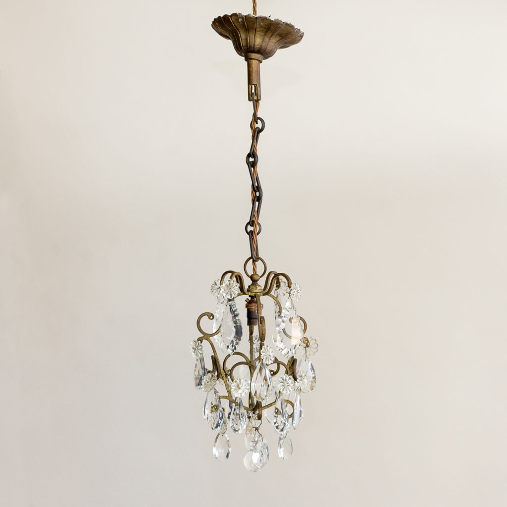 Small French glass lustre chandelier,