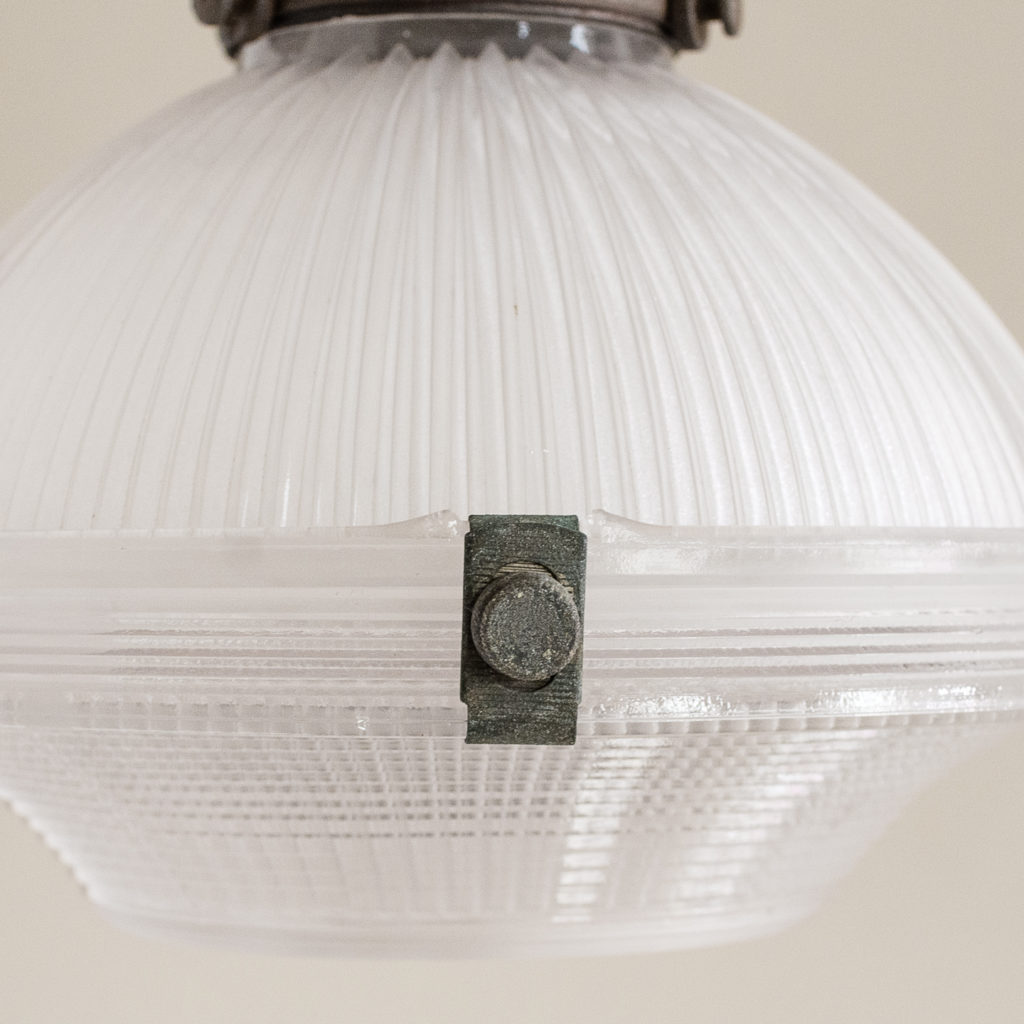 1920s prismatic Holophane pendant lights,-132435