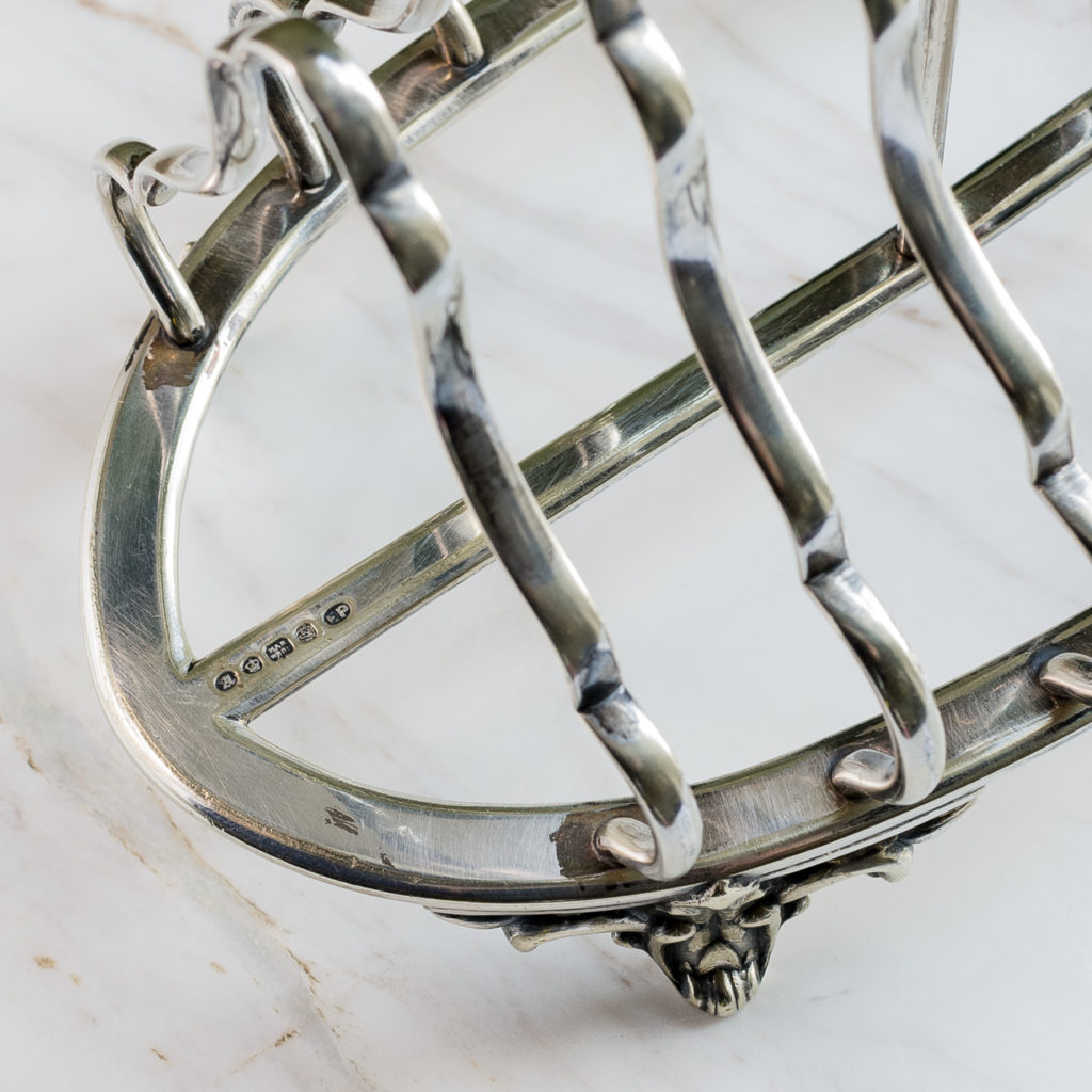 Nineteenth century silver-plated six section toast rack,-132802