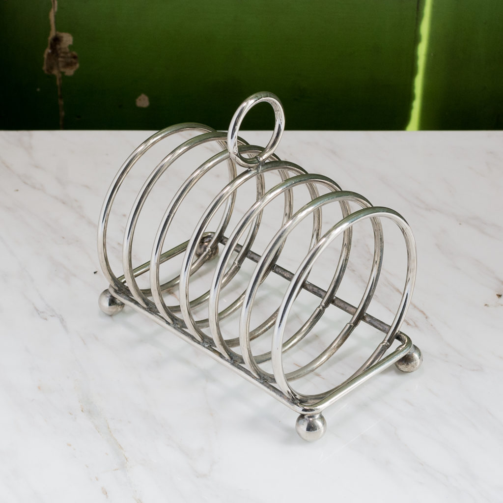 1930s silver-plated circular toast rack,-132804
