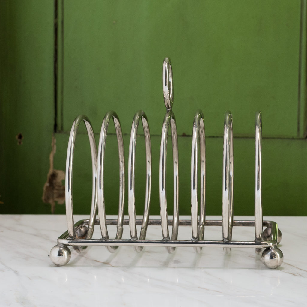 1930s silver-plated circular toast rack,