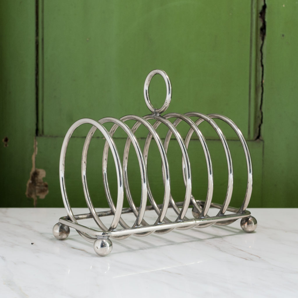 1930s silver-plated circular toast rack,